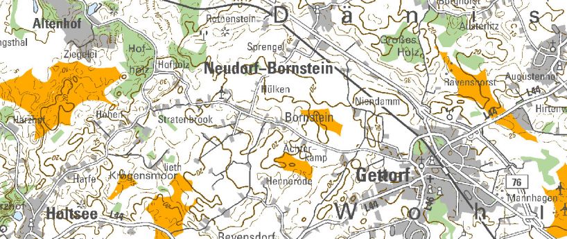 Abbildung: Abwägungsbereiche, die zum jetzigen Planungsstand nach Anpassung des Kriterienkatalogs noch verbleiben. In einer Teilmenge dieser Flächen werden zukünftig Vorranggebiete ausgewiesen.